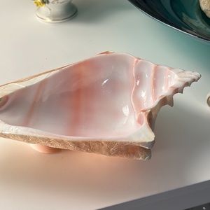 Seashell condomnt server  party favorite cute with matching shelf spoon. 8”x4”